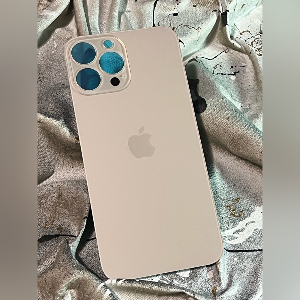 iPhone 13 Pro Max Gold Back Glass Big Hole Replacement Part